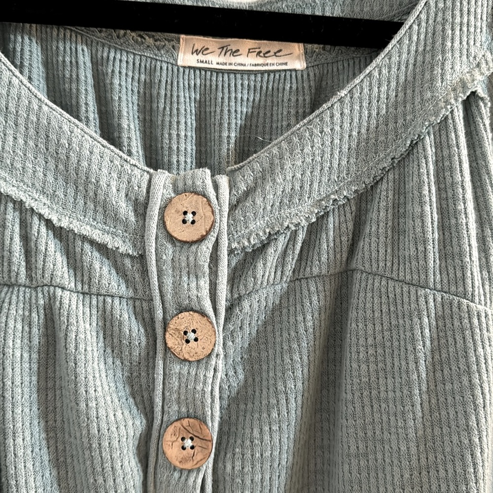 Free People We the Free Henley Waffle Knit Thermal Top - Picture 5 of 11